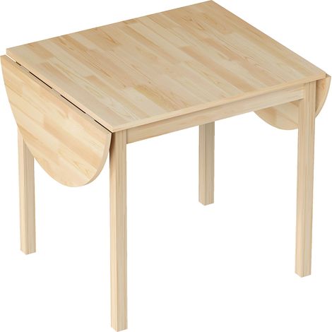 Table pliante ovale en bois massif avec 2 rallonges dépliables, gain de place, 140 x 70 x 75 cm (L x l x H) (1/5)