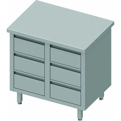 Meuble Bas Inox Avec 6 Tiroirs - Profondeur 600 - Stalgast