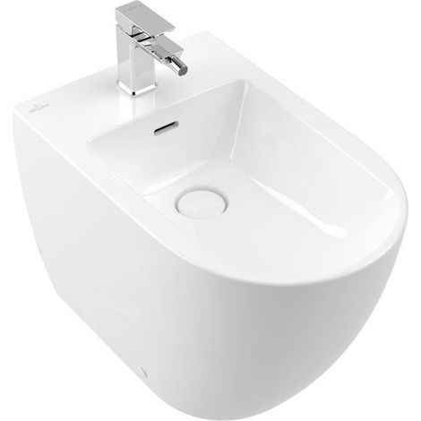 Villeroy & Boch Subway 3.0 - Bidet à poser, avec trop-plein, trou pour robinet, blanc alpin 44710001 (1/5)