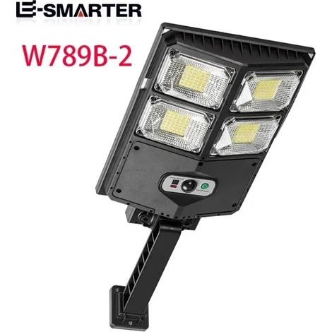 (W789B-2) Lampe solaire LED extérieure étanche 8000 lm, applique murale ultra-lumineuse avec détecteur de mouvement et télécommande pour éclairage de jardin et d'éclairage public. (1/5)