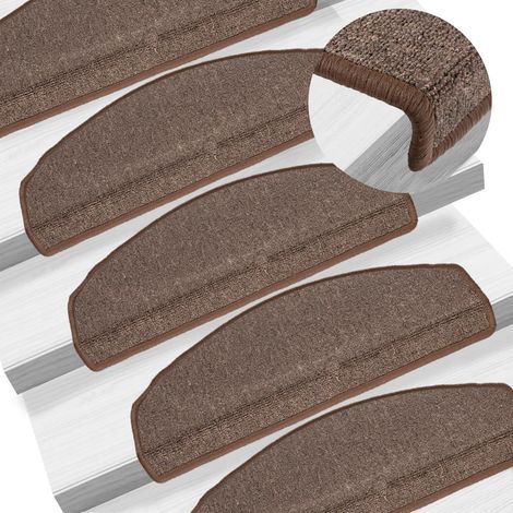 Tapis d'escalier 15 pcs,Marchettes d'escalier,Protections d'escalier Marron café 65 x 24 x 4 cm DVNEI309419 (1/5)