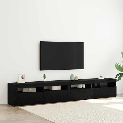 Conjunto de mueble de TV 3 uds. Roble Negro vidaXL (1/5)