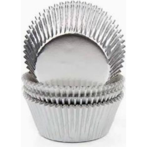Moules de cuisson en aluminium — Idéaux pour Noël, les fêtes, les mariages et les anniversaires (argent, lot de 100) (1/4)