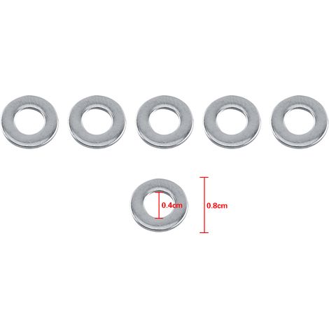100 Stück metrische Unterlegscheiben und Schraubenreparaturset aus Edelstahl 304, M3/M4/M5/M6/M8/M10 (M4) (1/5)