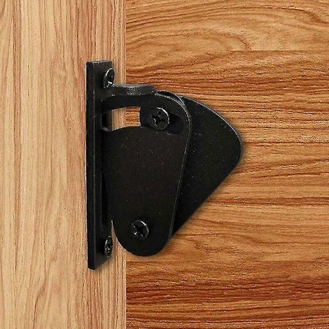 Sicherheitsschloss aus schwarzem Edelstahl für Schiebetüren im Scheunenstil, robustes Montagezubehör (1/5)