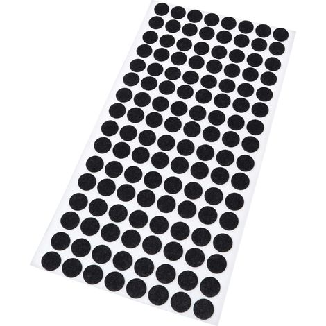 Adsamm® / 128 x feltrini autoadesivi ultrasottili/Nero/ø 12 mm/Rotondo/piedini per mobili in feltro extra fine da 1.5 mm di spessore/pad protettivi per arredi (1/4)