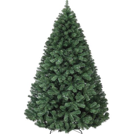 Sapin de Noël Artificiel de 140 cm, en PVC, avec 380 Branches Vertes, diamètre 92 cm, avec Pied en métal et système de Parasol Pliable, idéal pour Les réunions de Famille et Les Bureaux (1/5)