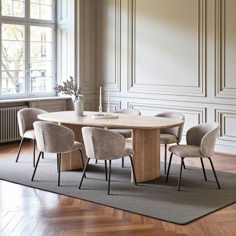Table moderne en bois clair - pieds design, 210 cm MATERA (1/5)