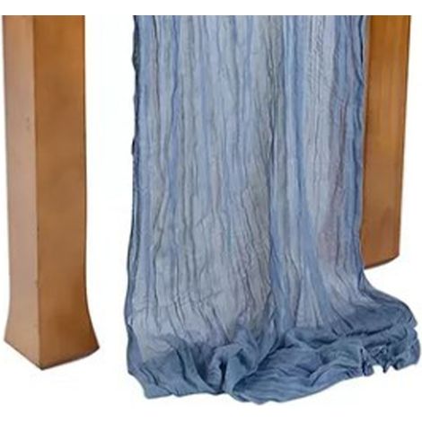 Tischdecke im Bohème-Stil aus gedrehtem Strick, blau, 90 x 400 cm (1/5)