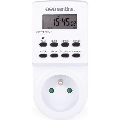 SCS Sentinel - HCN0081 - Prise Électrique Programmable Intérieure 230V - Programmes Hebdomadaires - Charge Maximum 16A ou 3600W