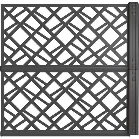 Art Plast Kit Pannelli Decorativi Esterni - Antracite - 107x14x102 cm