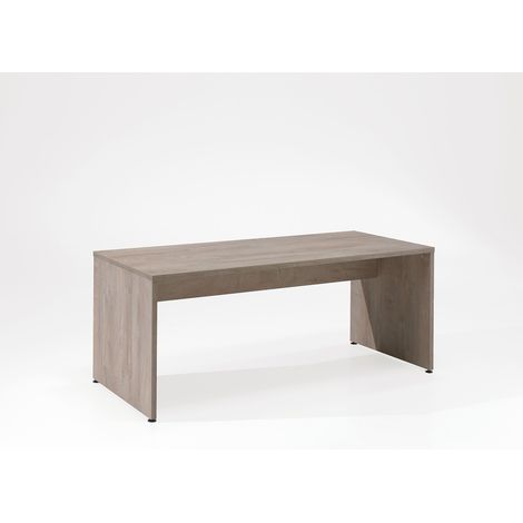 Bureau droit contemporain pieds en bois chêne clair Othello (1/3)