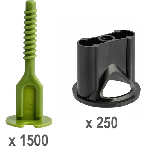 Kit croisillons autonivelants 3 mm Pro-Leveling 250 têtes et 1500 bases droites