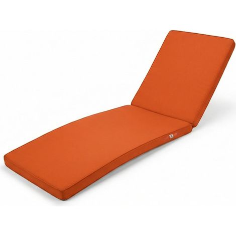 Matelas Bain de Soleil 185x60 Orange - Déhoussable & Imperméable (Transat) (1/5)