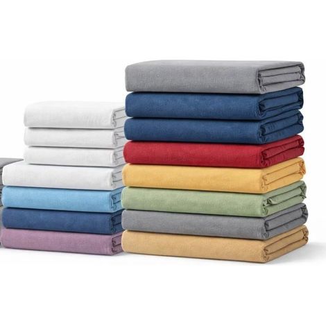 Drap housse - L22G - Couleur aléatoire - 90x190/200 cm - 100% coton 57 fils - Bonnet 25 cm