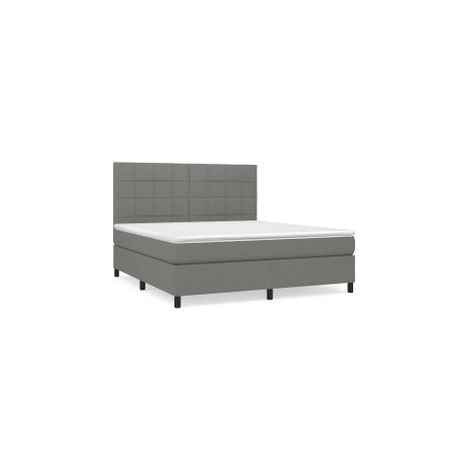 Sommier à lattes de lit avec matelas Gris foncé 160x200 Tissu (1/5)