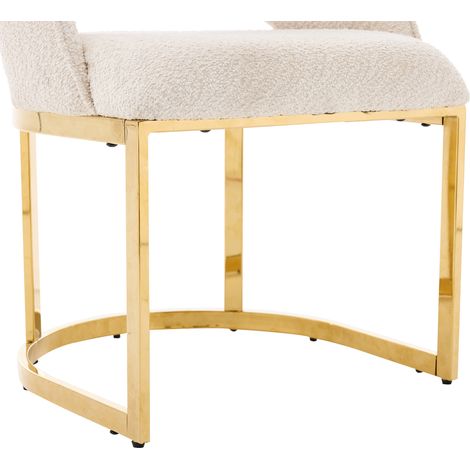 Set 6 sedie da pranzo bouclé beige e oro OKMYHOME (1/2)