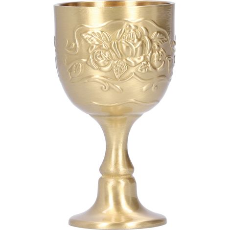 Vintage Messingbecher, königlicher Kelch, geprägte Rose, kleiner Kelch für Milchtee, Wein oder Whisky, Partyzubehör (1/5)