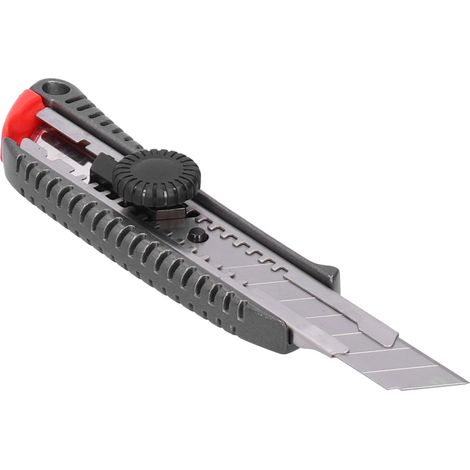 Cutter Professionnel à Lame Rétractable 18mm pour Couper Métal avec Sécurité Auto et Poignée Confort
