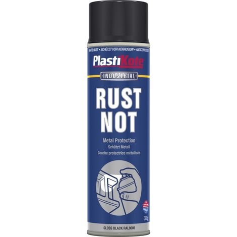 PlastiKote Rust Not Spray Gloss Black Aerosol Paint - 500ml (PKT783) (1/2)