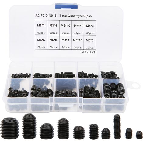 350 Pièces Rondelles Convexes de Serrage 12.9 Acier Allié Haute Résistance Fixation M3-M8 (1/5)