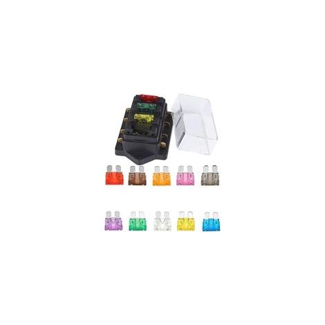 BH-4P 12V 24V 32V 4 Façon Standard Porte-fusible à Lame Boîte à Fusibles pour Bateau Camping Voiture et Autre Véhicule, avec Fusible 10 Lames Fusible (1/5)