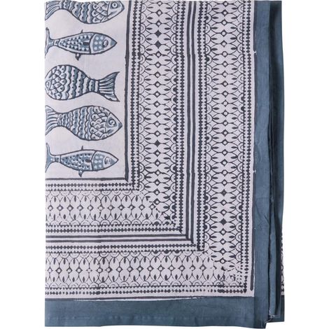 Telo arredo divano cotone design marino grigio bianco Simius (1/2)