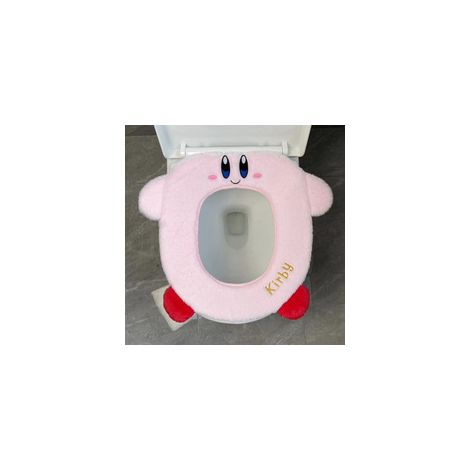 Housse de siège de toilette douce, chaude et rembourrée, coussin de siège de toilette plus épais pour la salle de bain, en tissu fibre extensible et lavable, réutilisable et facile à installer. (1/5)