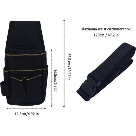 Werkzeuggürteltasche, multifunktionale, wasserdichte Oxford-Werkzeugtasche mit verstellbarem Gürtel für Elektriker, Klempner, Bauarbeiter und Schreiner (900D), 1 Stück (1/3)