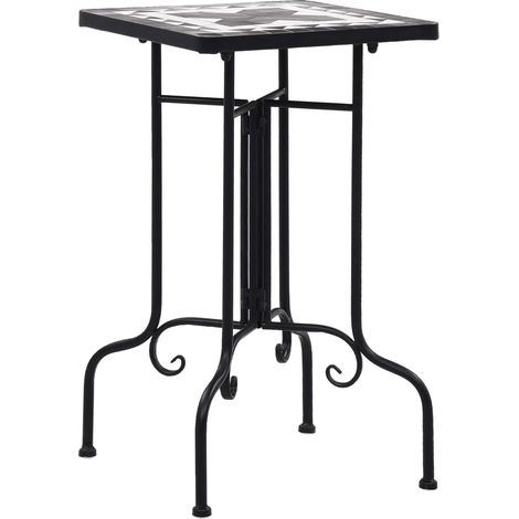 Mosaic Side Table Black and White Ceramic vidaXL