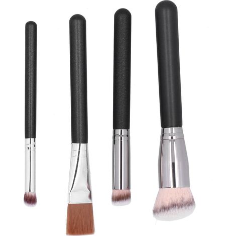 4 pièces pinceaux maquillage doux soyeux pour fond de teint, correcteur, blush et poudre (1/5)