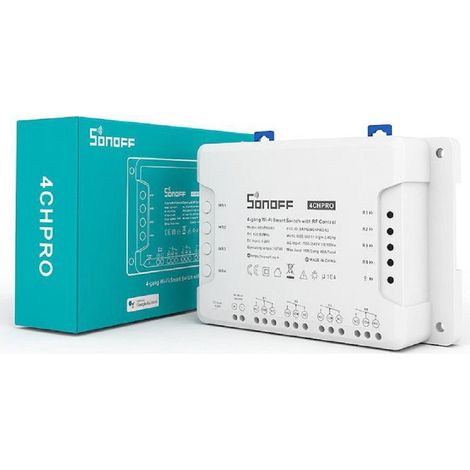Interrupteur Wifi Intelligent 4 Gang 4 Canaux Pour Maison Intelligente Alexa Google Sonoff 4chpror3