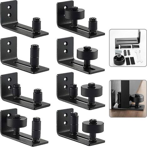 Guide de Plancher 8 en 1 Guide de Porte Coulissante Réglable Guide au Sol Mur/Bas de Porte Guide Kit de Guide Porte Coulissante Guide de Plancher Inférieur de Porte Bas de Porte de Grange (1/5)