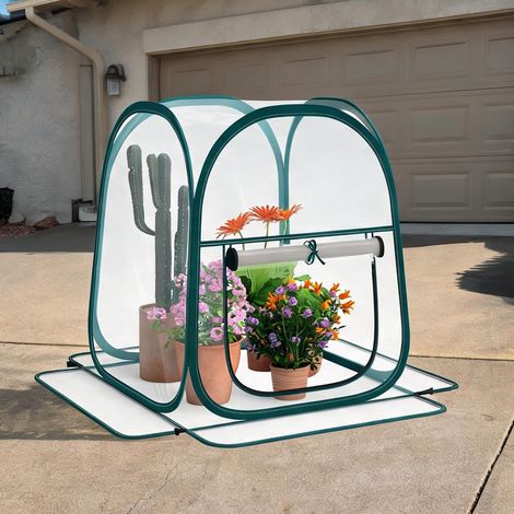 Serre de jardin transparente en plástico 70 x 70 x 80 cm (1/5)