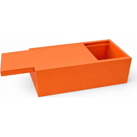 Scatola organizer arancione con coperchio scorrevole per piccoli oggetti (1/3)