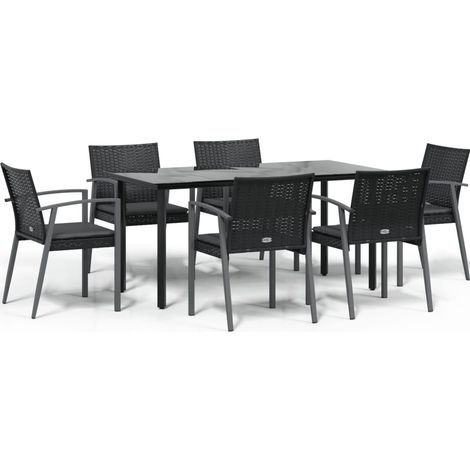 Maison Exclusive - Juego comedor jardín 7 piezas y cojines ratán (1/5)