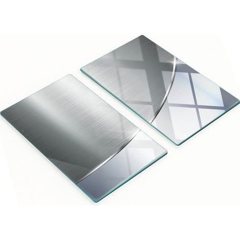 Set aus zwei dekorativen Glas-Küchenbrettern mit Struktur, 2 x 30 x 52 cm (1/5)