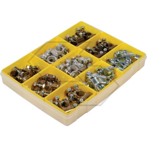 Kit assortimento 45 pz di morsetti a batteria in ottone