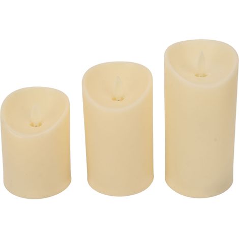 Flackernde, flammenlose LED-Kerzen mit Fernbedienung. Realistische, batteriebetriebene, elektronische, flackernde LED-Säulenkerzen für die Wohnraumgestaltung, 7,5 cm. (1/5)