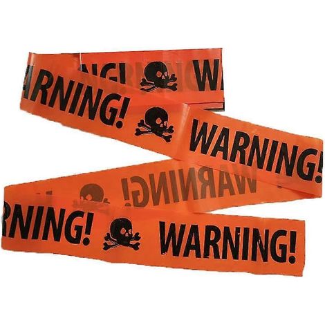 Rubans de signalisation d'Halloween, rubans de danger orange pour portes et fenêtres, barrière de signalisation pour maison hantée (1/5)