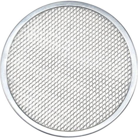 Pizzablech, Pizzaofenblech, Pizzaofen, Rundes Blech, Backrost, Pizza, Aluminium, Silber, 30 cm (1/5)
