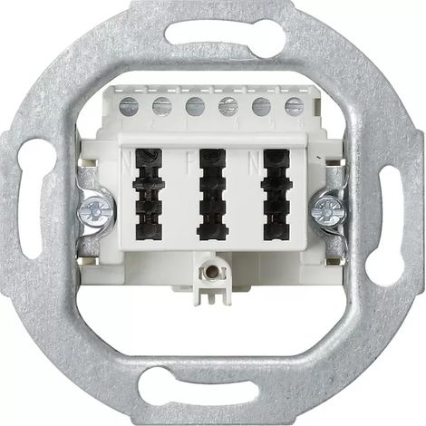 Gira TAE-Anschlussdose TAE 3 x 6 NFN Einsatz Weiß [003302], 0033 02 (1/2)