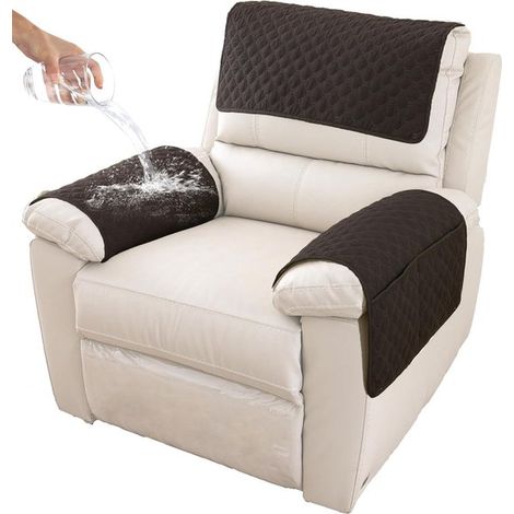 Ensemble de 3 coussins pour accoudoirs de canapés, fauteuils et appuie-têtes. Protections de meubles antidérapantes et rembourrées, 38 cm x 57 cm, taille S. (1/5)