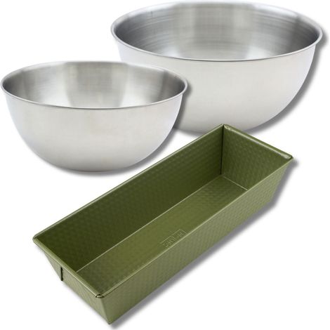 Set pâtisserie avec moule à cake 30 cm, 2 bols à mixer et spatule Zenker (1/5)