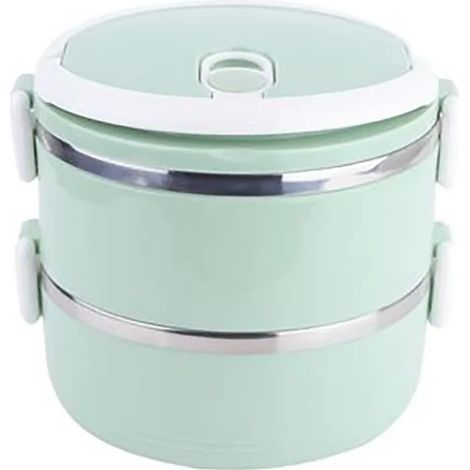 Lunch Box isotherme empilable en acier inoxydable 2 couches (1/4)