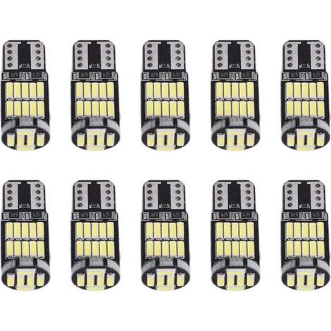 10 pezzi W5W T10 12V lampadine LED bianche per targa interna auto (1/4)