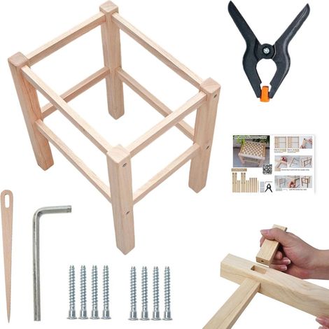 Kit Cadre De Tabouret DIY Éducatif Adapté Aux Débutants,Kit Création Marchepied En Bois Pour Tissage Entrée Chevet Porte Cours D'Art Ateliers Et Studio (1/5)