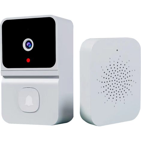 Sonnette vidéo intelligente sans fil avec caméra HD, détection de mouvement PIR, alarme infrarouge, interphone Wi-Fi pour maison ou appartement (1/5)