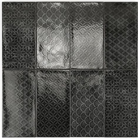 Carrelage Mur Mainzu Black Brillante 10x20 cm