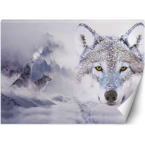 Papier peint les loups en hiver - 150 x 105 cm (1/4)